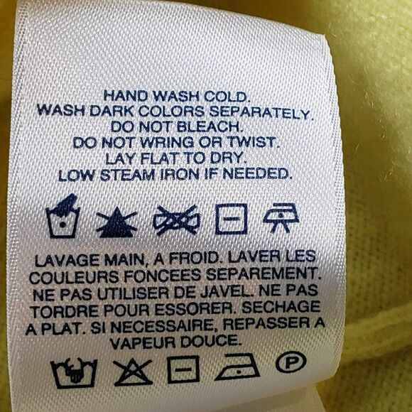 Lands End Sweater Women’s Plus Size 2X 100% Cashmere Pullover Yellow V Neck - Picture 8 of 9